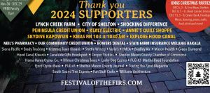 Christmastown Festival of the Firs thank you sponsors 2024 Shelton WA